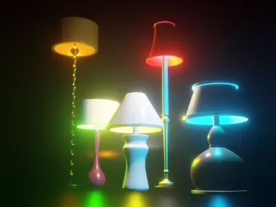 Modern Table Lamps Free low-poly 3D model
