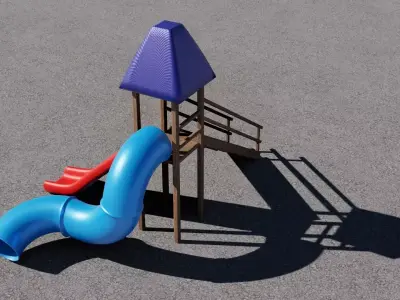 Slide 3D model playground Low-poly 3D model