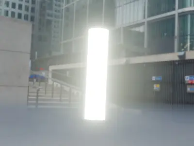 Low-Poly Moss Green Light Column 25 - Street Light Set-9 Low-poly 3D model