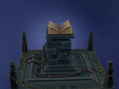 Stylized Low poly Game Ready Altar Free low-poly 3D model