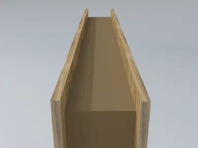 Wooden Door with Frame and Vision Panel Low-poly 3D model