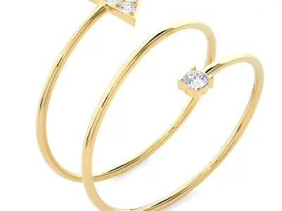 Light Minimalist Diamond Ring 3D print model