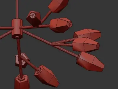 SELESTE modern brass chandelier 3D model