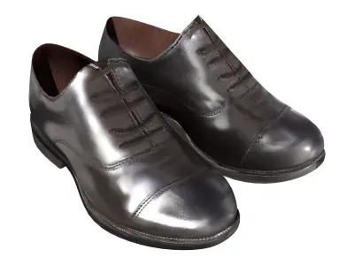 Men Classic Shiny Oxford Shoes Low-poly 3D model
