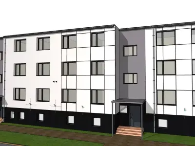 Modern Apartment Block 3D Model   3D model