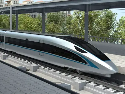 High-speed Railway Station 01 3D model