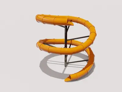 Water Slide Low-poly 3D model 2
