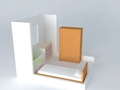 Baby bedroom interior Free 3D model