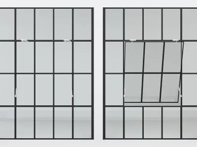 Aluminium window 9 3D model