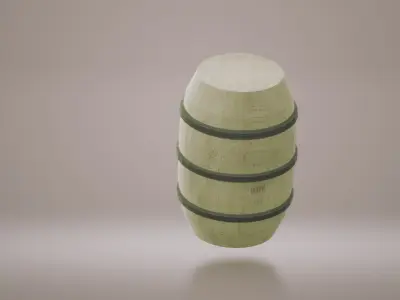 light brown barrel Low-poly 3D model