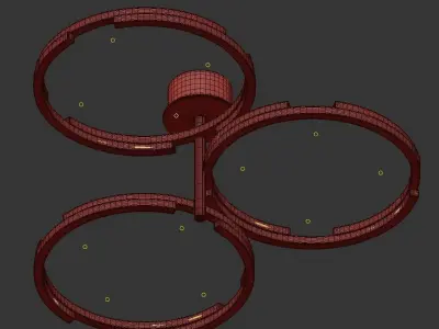DANELA ceiling light with three circles 3D model