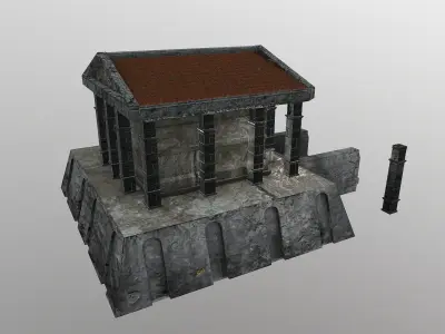 Temple greek Low-poly 3D model