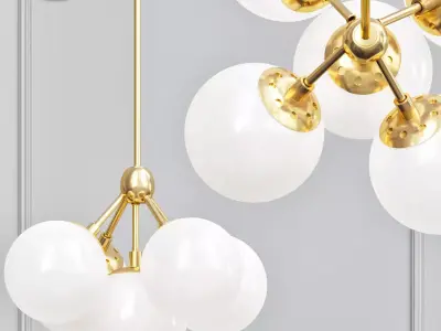 Modo 5 Brass color white glass designed 3D model