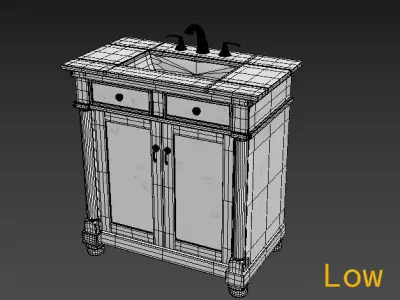 Sink Bathroom Furniture Low-poly 3D model