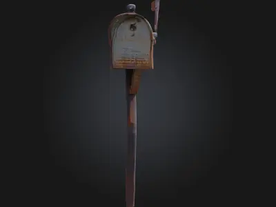 Rusty Mailbox  Silent Sentinel of Forgotten Messages 3D model