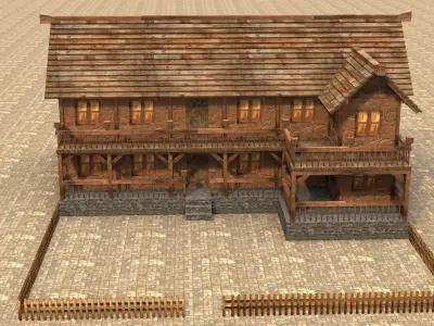 Medieval house fifteen 5 Low-poly 3D model