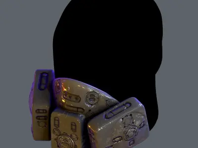 Gas mask helmet scifi Low-poly character art game space Low-poly 3D model 7