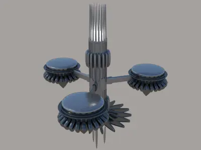 Spaceship Sci-Fi Launch Pad 3D  3D model