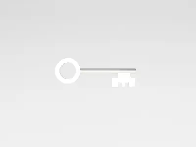 Cartoon Key v1 002 Low-poly 3D model