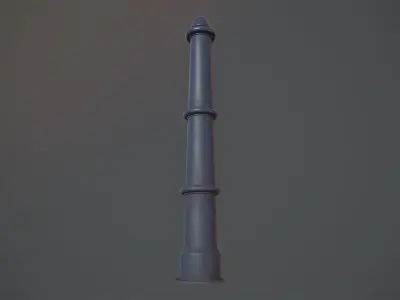 Barrier Bollard pack 5 Blue v1 Low-poly 3D model