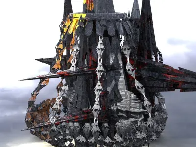Alien planet mining station 6 3D model