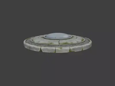 Ancient Stone Ritual Disc Low-poly 3D model