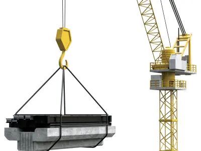 Construction Tower Crane Low-poly Low-poly 3D model