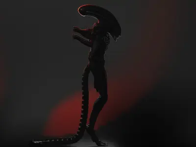 xenomorph drone Low-poly 3D model