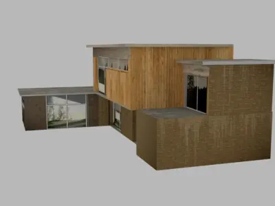 House building in snow Low-poly 3D model
