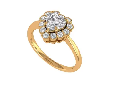 Heart Solitaire Ring 3D print model