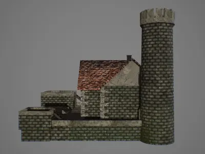 Medieval fortress 2 Low-poly 3D model