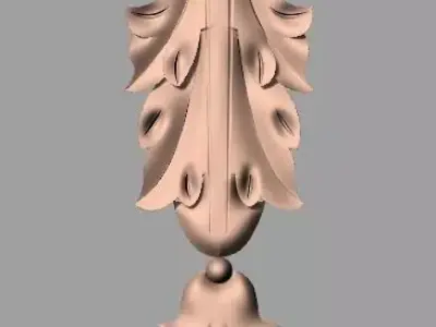 Door Post flower 3D STL Model for CNC Router Carving E947 3D model