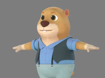 cartoon marmot 3D model