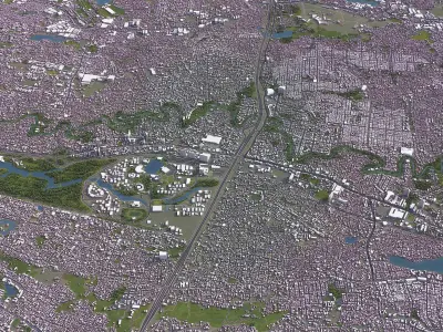 Depok - 3D City Model Low-poly 3D model