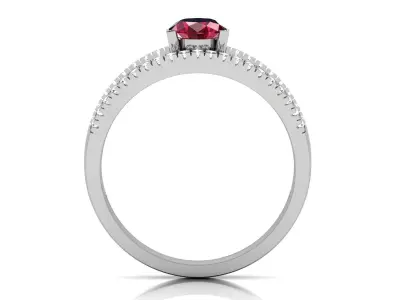 Solitaire Wedding Engagement Ring 3D print model 11