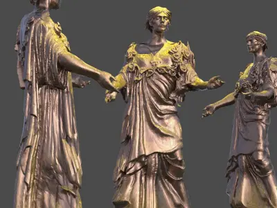 Sappho Greek Poet statue sculpture  3D model