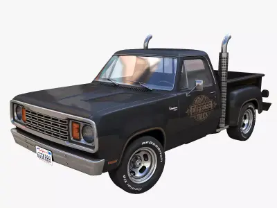 1976 Dodge Midnite Express truck Low-poly 3D model