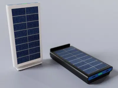 Solar Powered Power Bank Battere Type C Concept Design 3D model