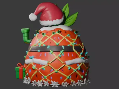 SpongeBob Christmas Pineapple House 3D Model Low-poly 3D model