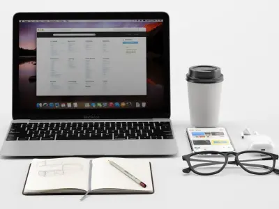 Workplace MacBook 3D model