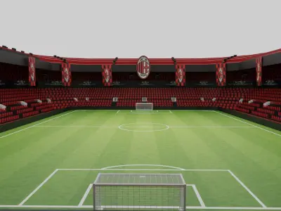Milan Football Stadium Low-poly 3D model