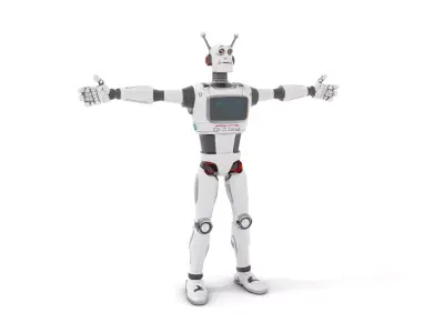 Retro Robot Character Model Pack Low-poly 3D model