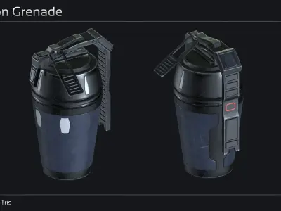 Scifi Hand Grenade Collection Low-poly 3D model