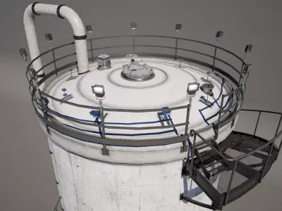 Industrial Storage Silo Tank 3D model