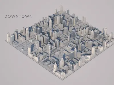 Low Poly City Pack 3D model