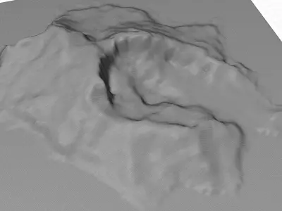 White island 3D model terrain 3D model