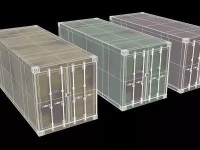LowPoly Shipping Containers Low-poly 3D model