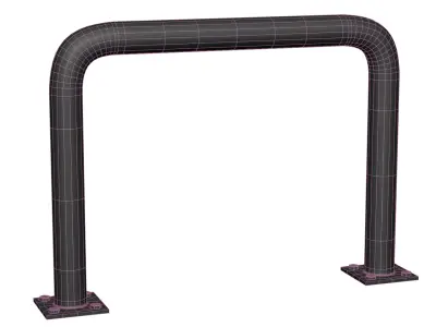 Straight and Corner Guardrail 3D model
