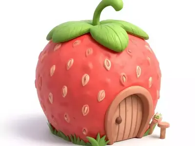 Whimsical Fruit Fairy Houses 3D Collection 3D Model Pack