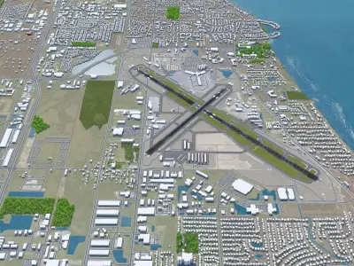 Sarasota Bradenton Airport 15km Low-poly 3D model